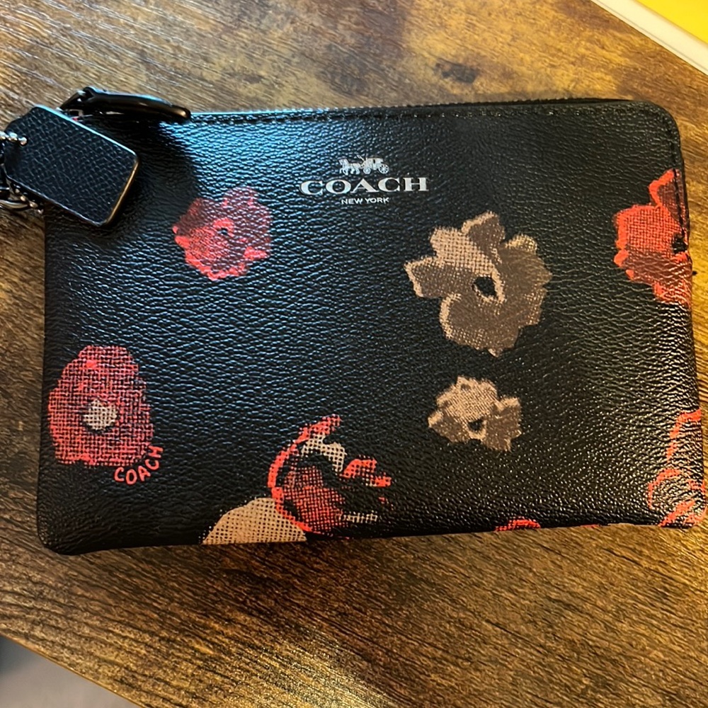 Coach floral wristlet